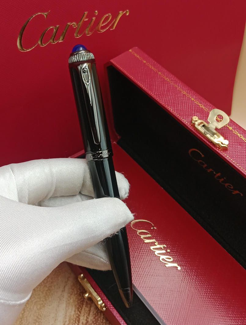 قلم كارتير سانتوس أسود ملكي الأصلي بالملحقات الكاملة - سعر قلم كارتير رجالي فخم | نايس بوكس