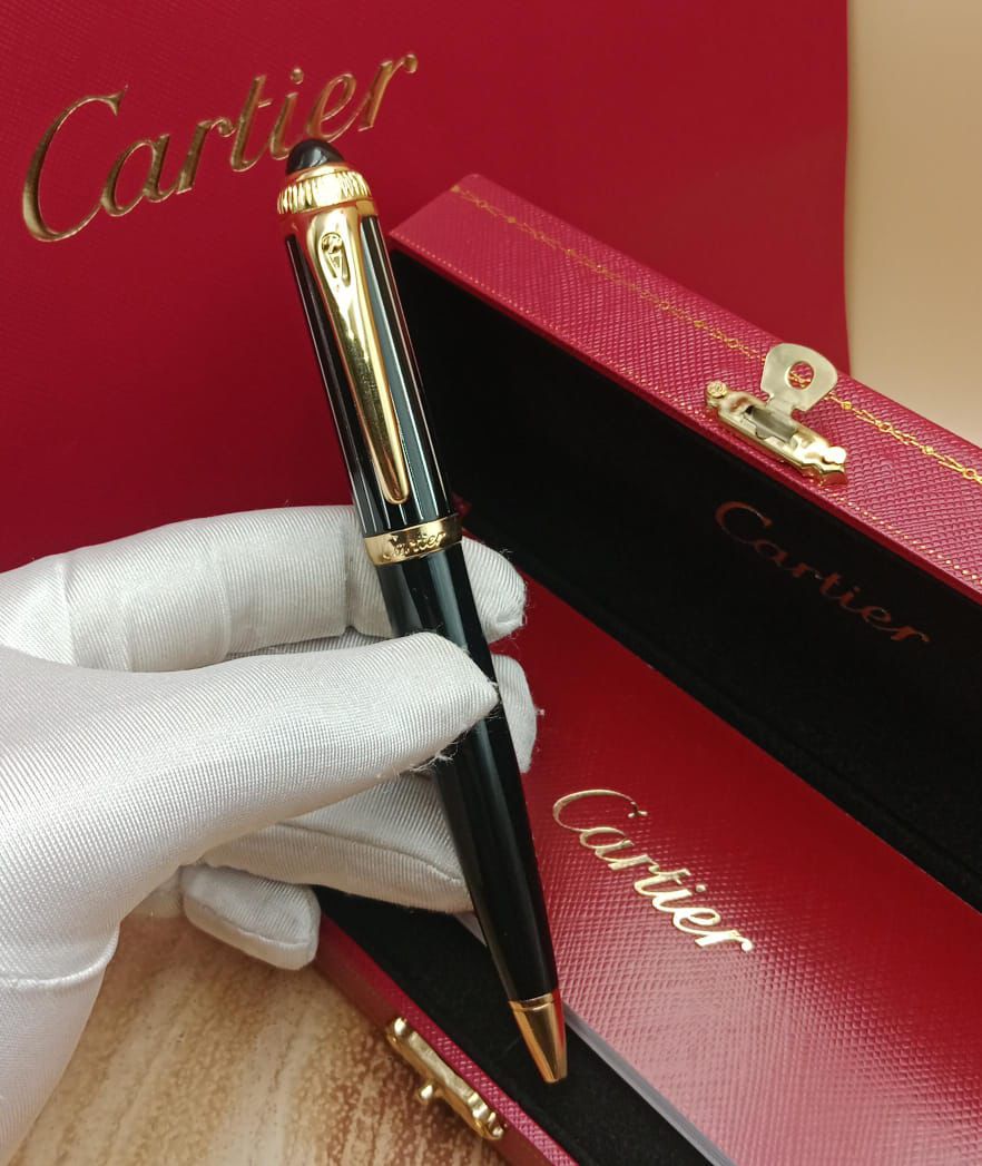 قلم كارتير سانتوس أسود ملكي الأصلي بالملحقات الكاملة - سعر قلم كارتير رجالي فخم | نايس بوكس