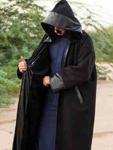 فروة رجالية شتوية جوخ وجهين بأطراف جلد